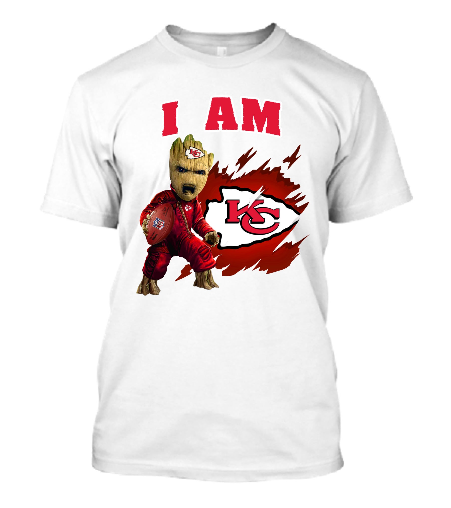 I Am Groot Kansas City Chiefs KC Football Fan Groot T-Shirt