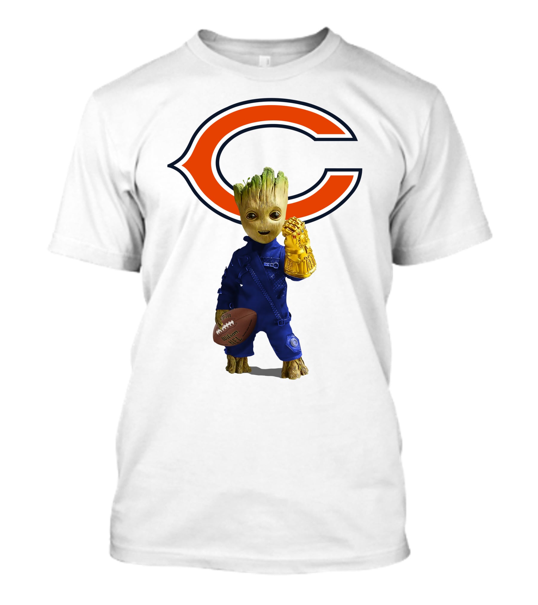Chicago Bears Groot Football Infinity Gauntlet T-Shirt