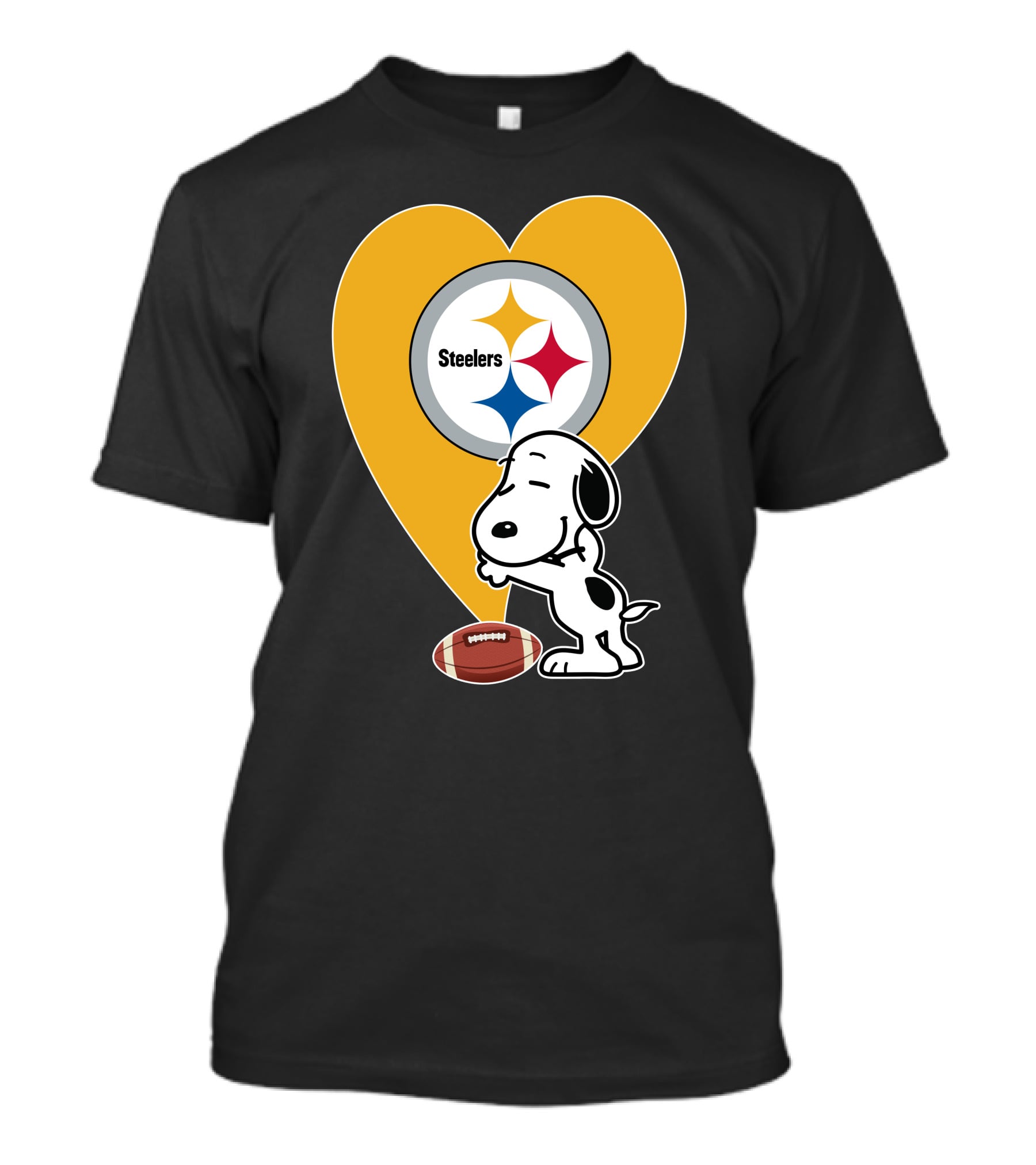 Pittsburgh Steelers Snoopy Hug Heart Football T-Shirt