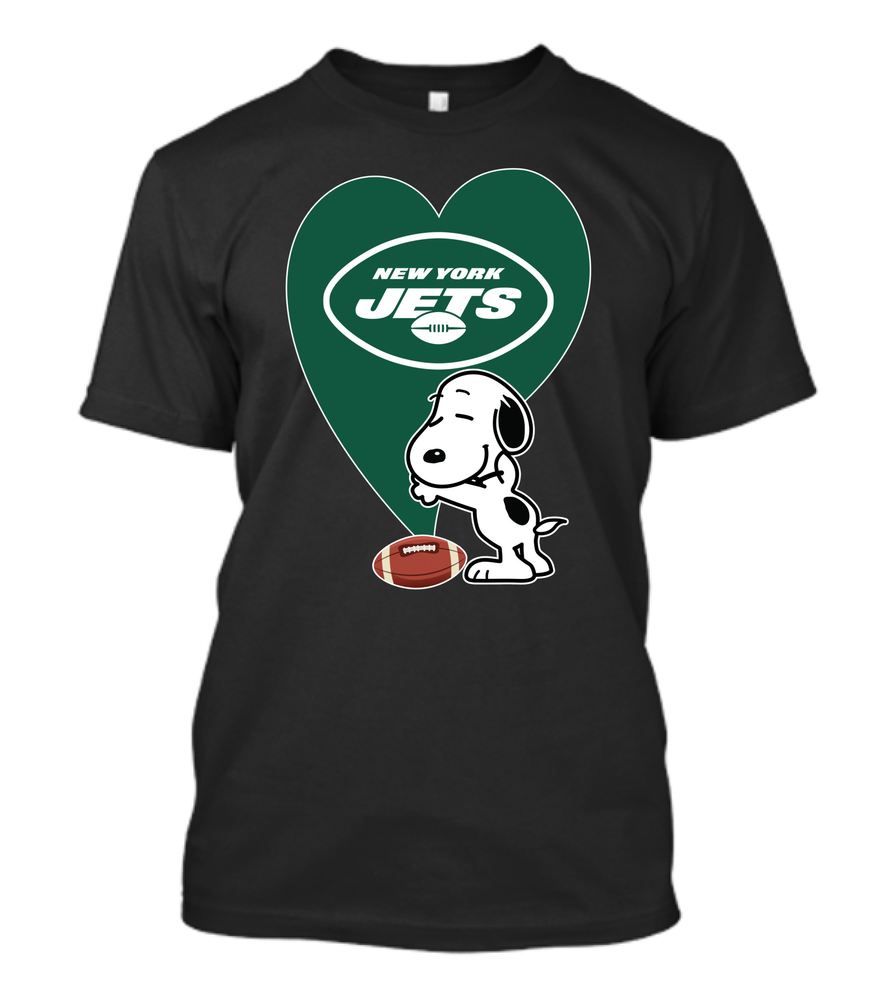 New York Jets Football Heart Snoopy Hug T-Shirt