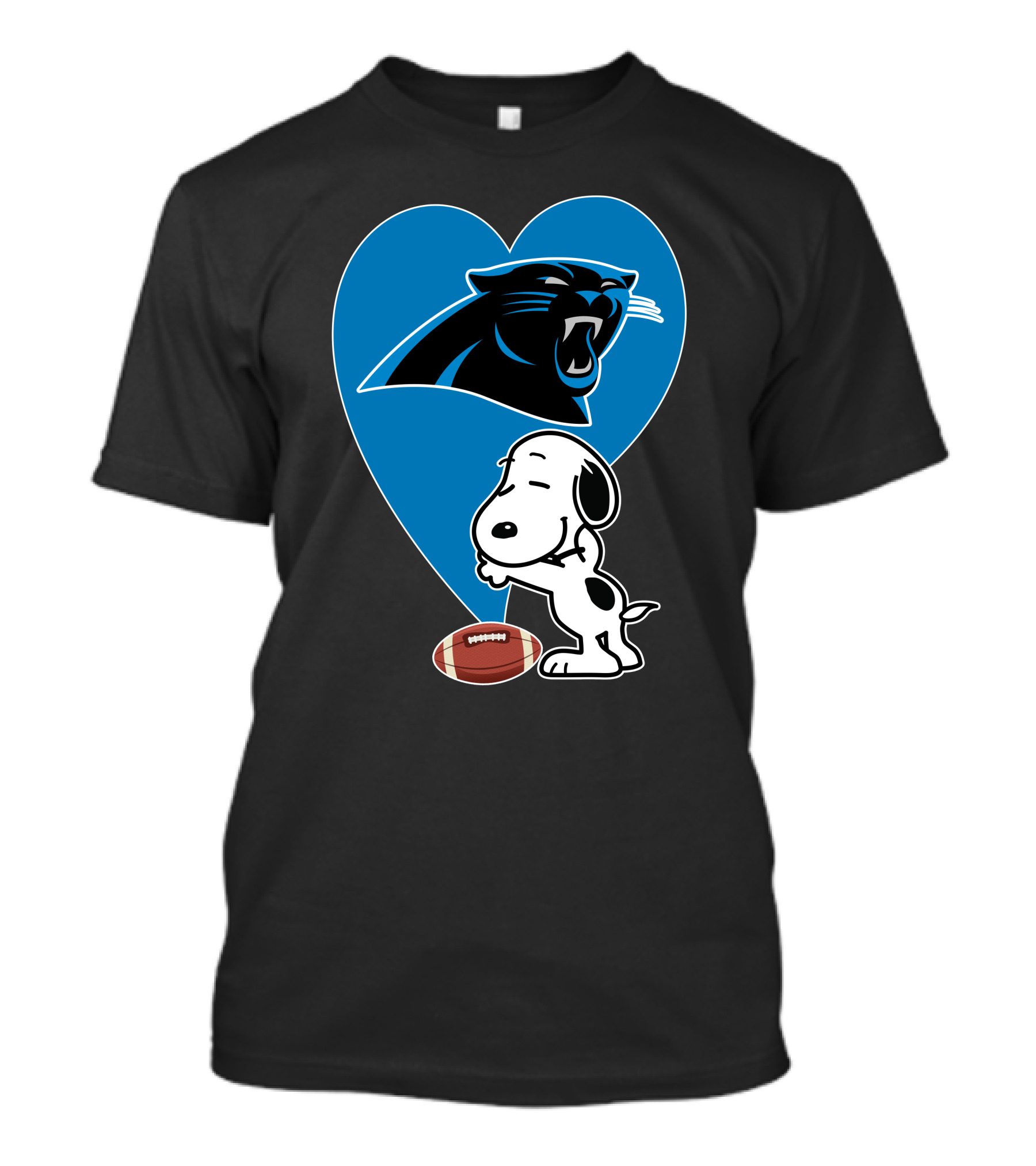 Carolina Panthers Snoopy Football Heart Hug T-Shirt
