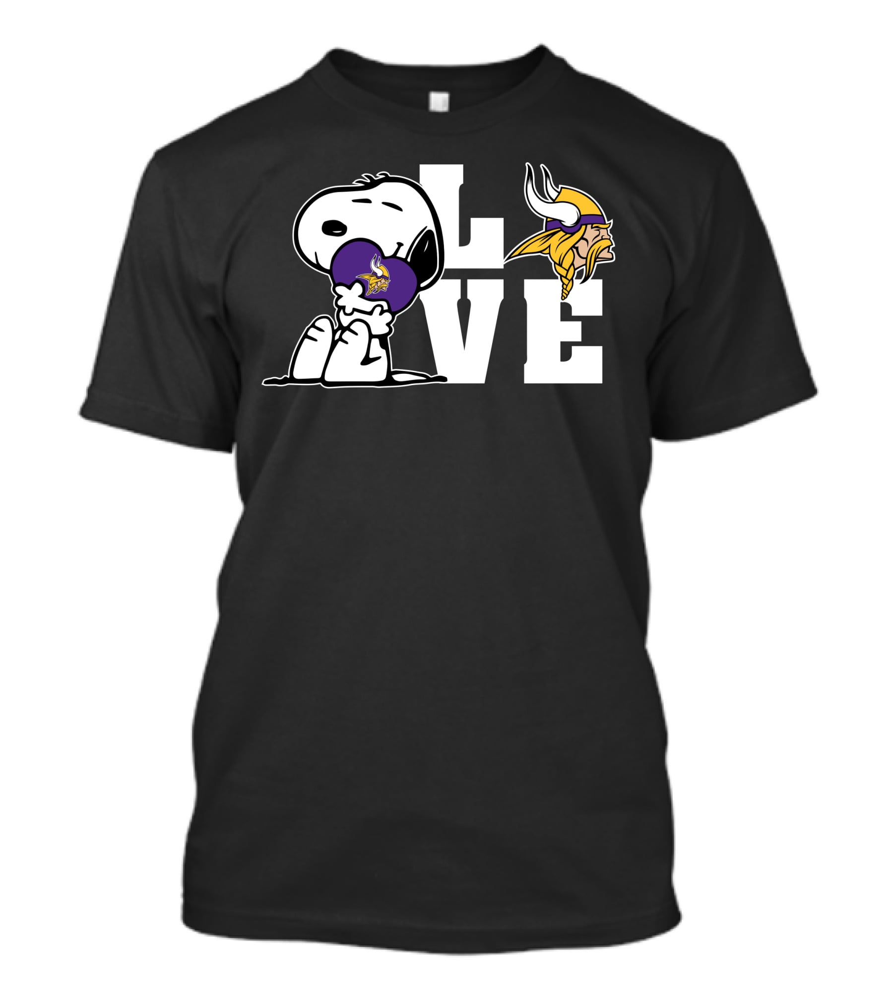 Snoopy Holding Minnesota Vikings Love Heart T-Shirt