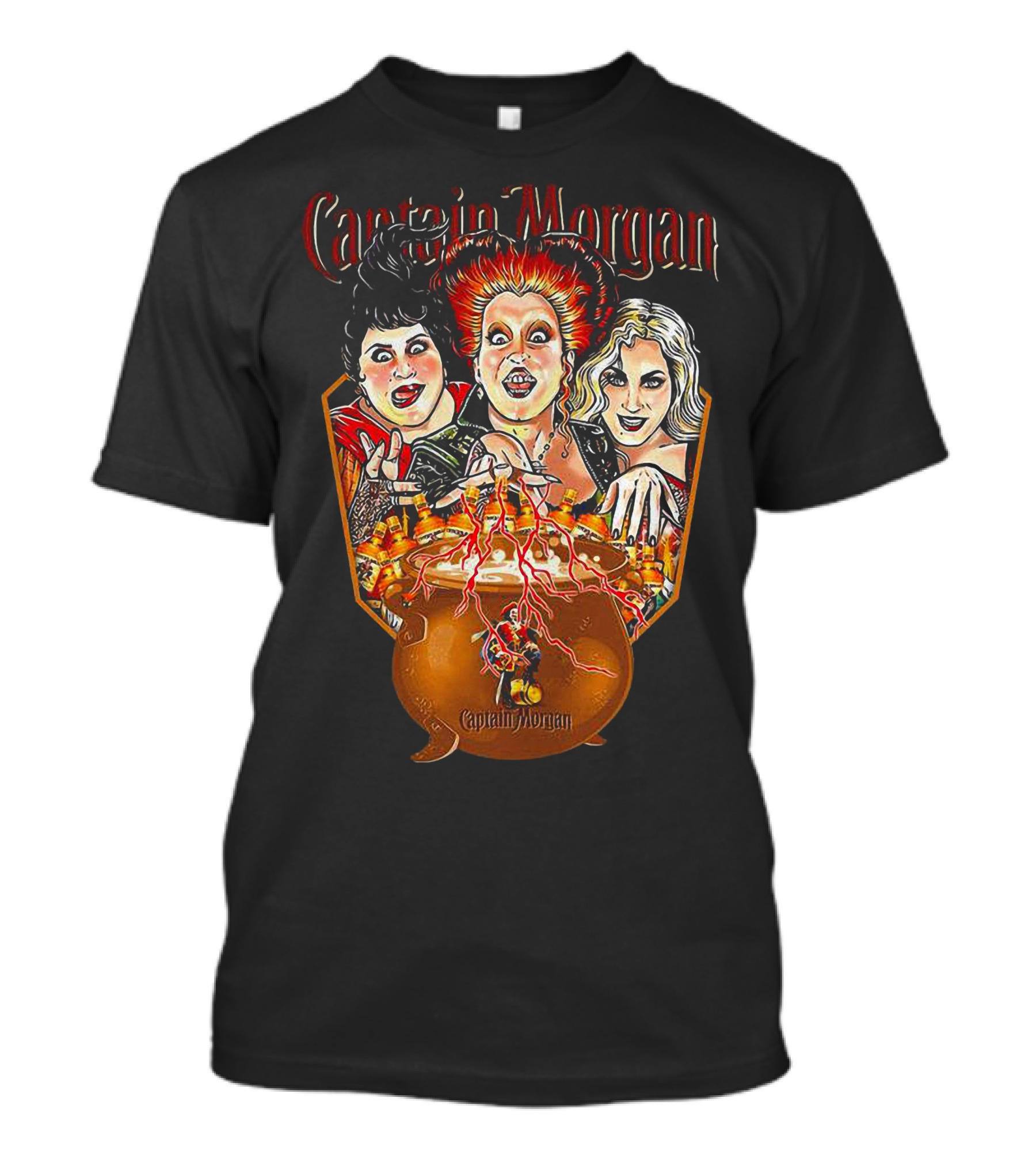 Captain Morgan Halloween Hocus Pocus Witches Cauldron T-Shirt