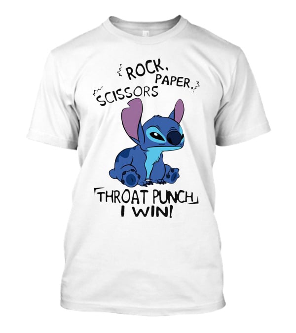 Stitch Rock Paper Scissors Throat Punch I Win T-Shirt