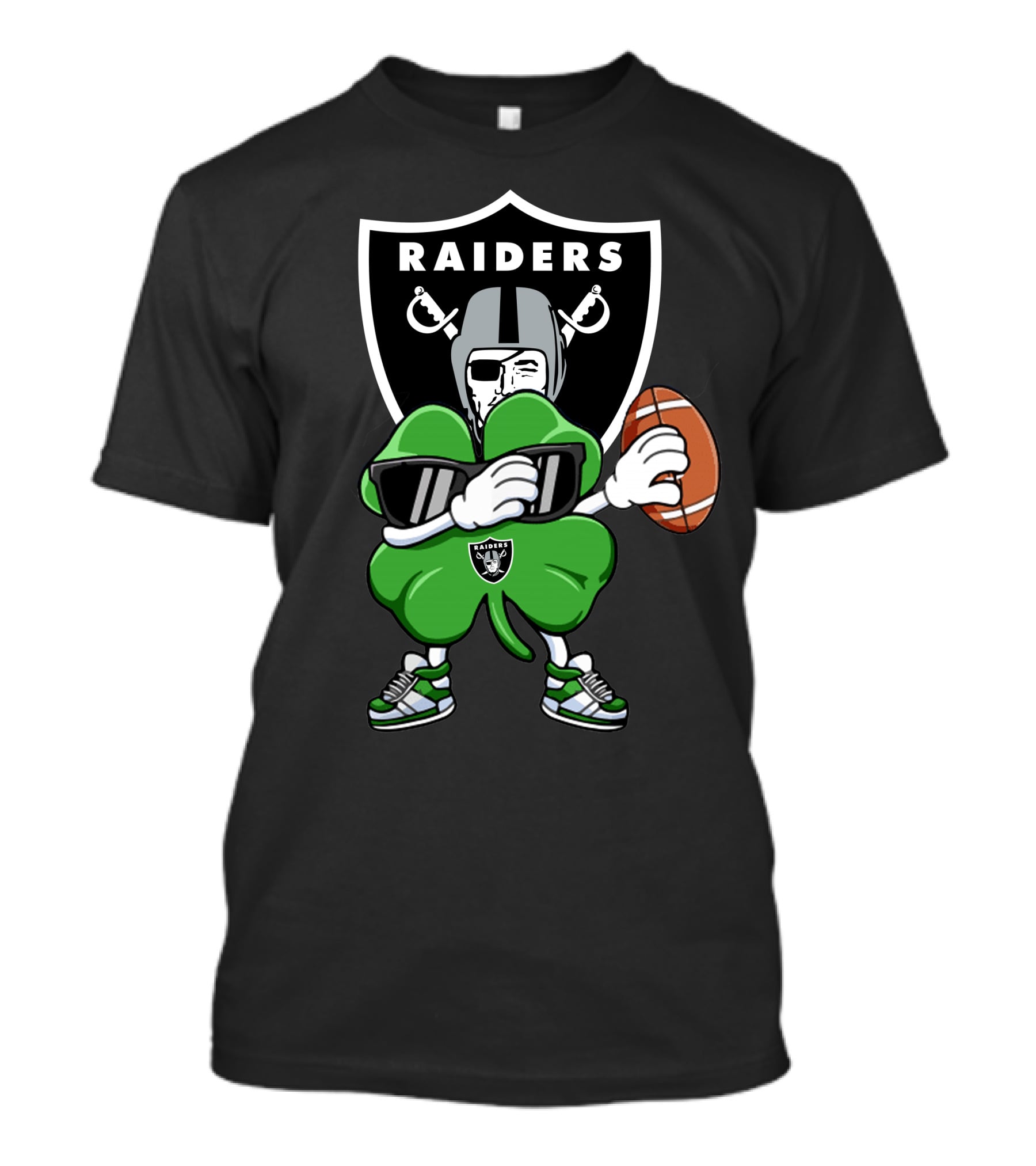 Oakland Raiders Shamrock Football Player T-Shirt