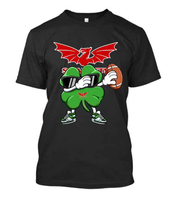 Scarlets Welsh Dragon Clover Football T-Shirt