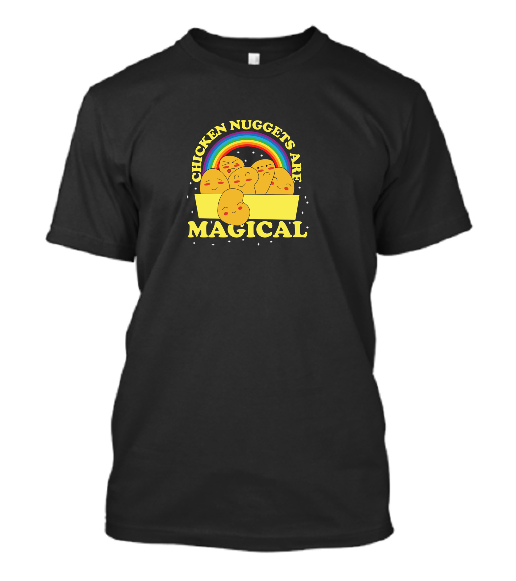 Chicken Nuggets Are Magical Rainbow Pillow T-Shirt