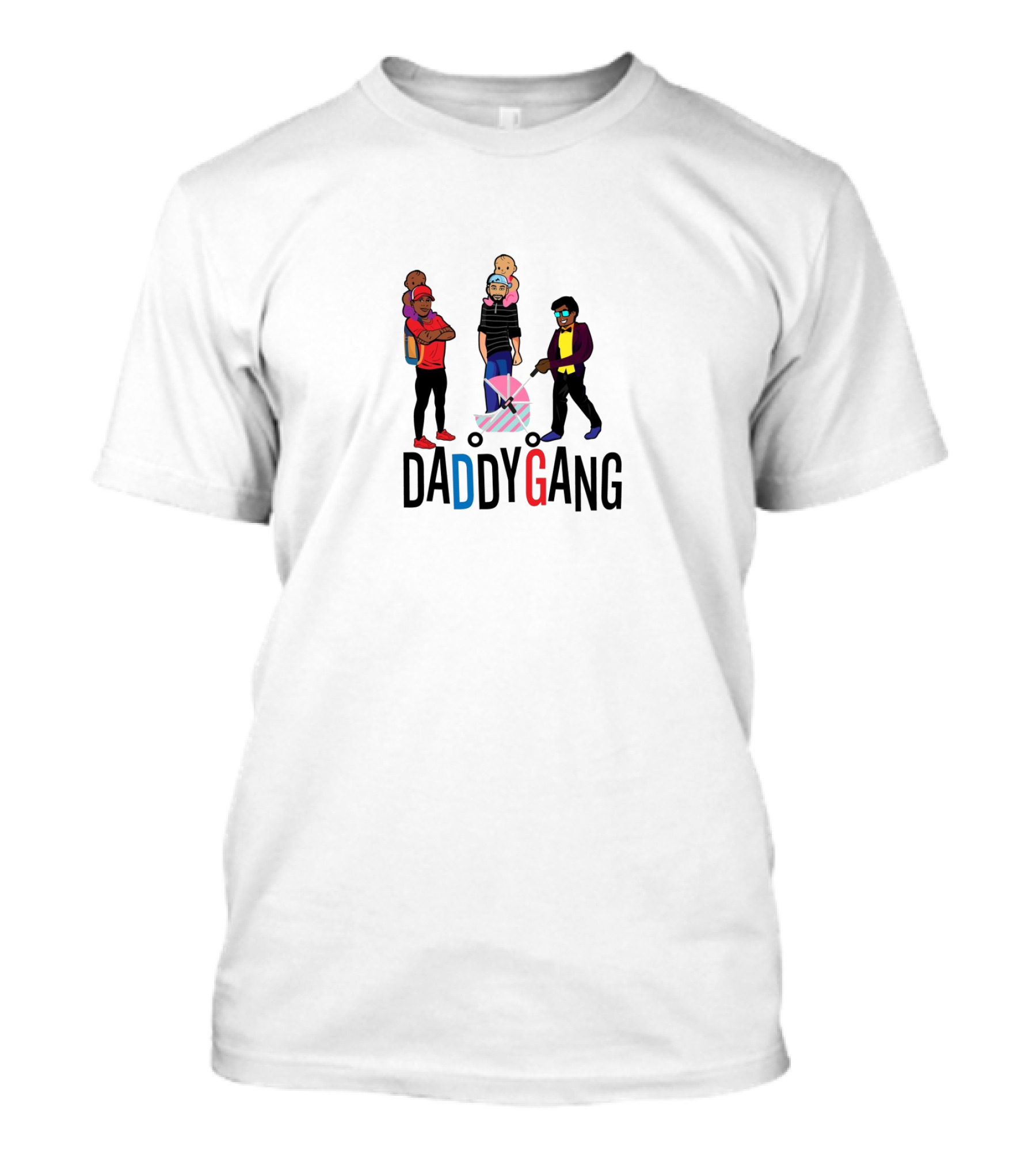 DADDY GANG Colorful Fatherhood Baby Stroller Group T-Shirt