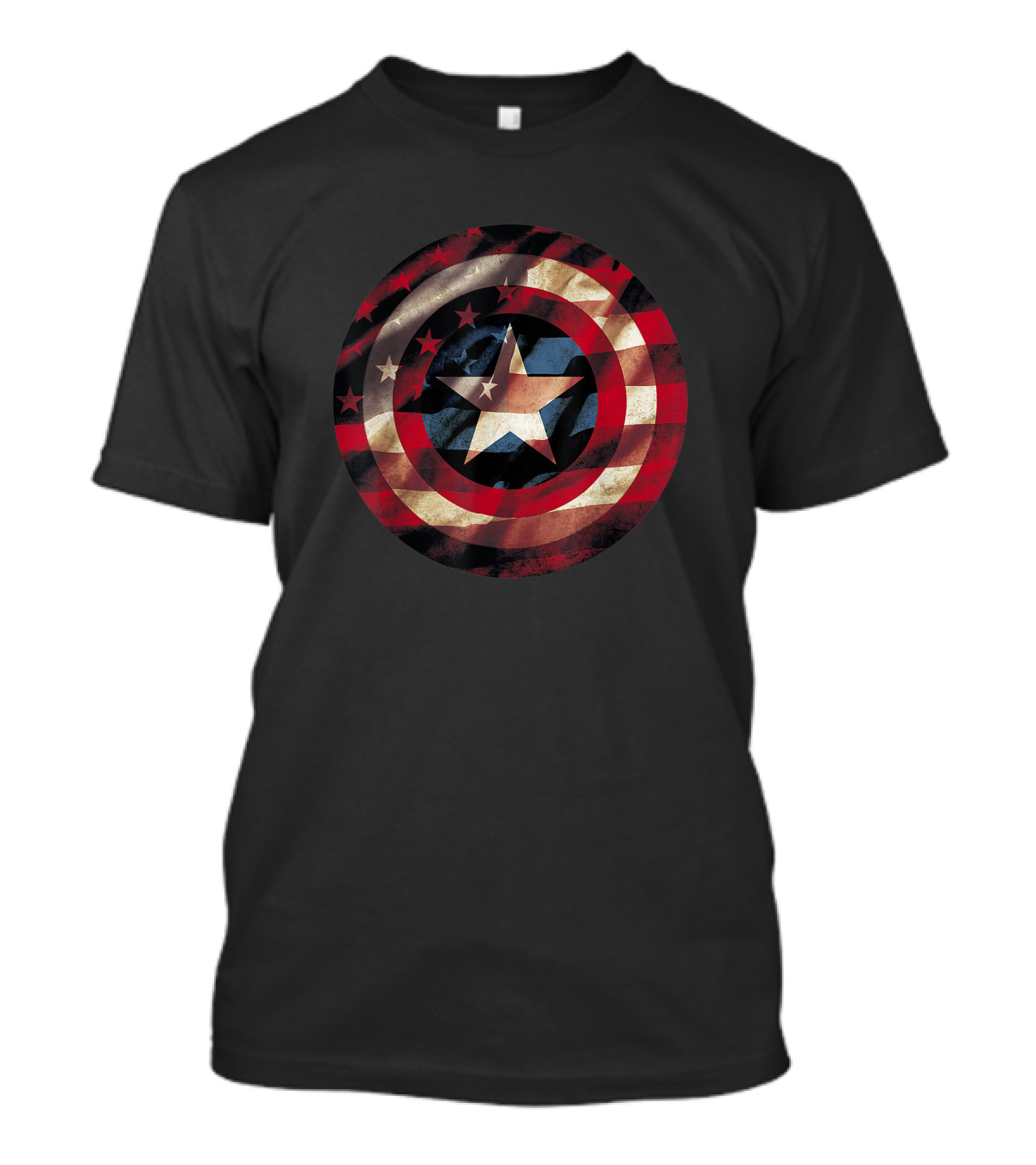 Marvel Captain America Avengers Shield Flag Star Stripes T-Shirt