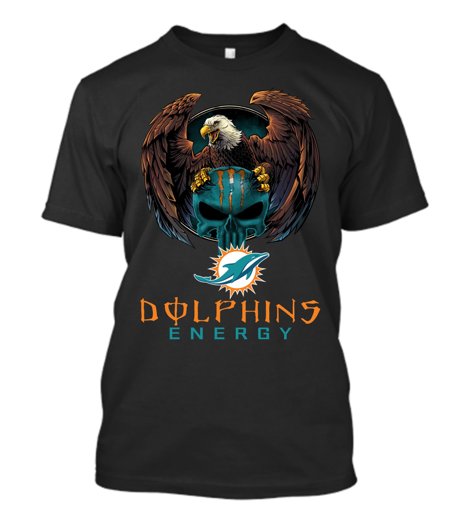Dolphins Energy Miami Dolphins Monster Eagle Emblem T-Shirt