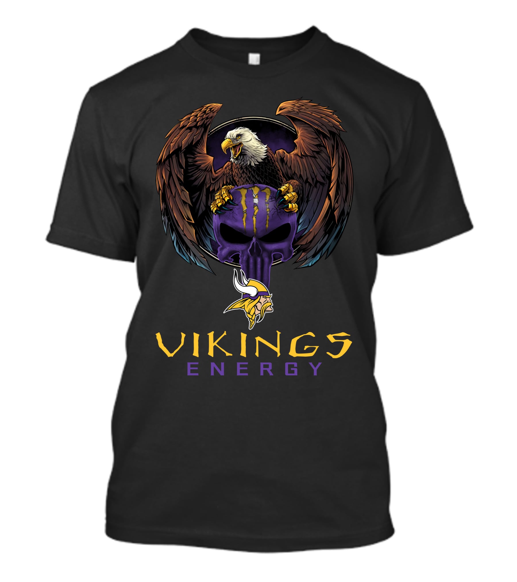 Vikings Energy Monster Eagle Skull Minnesota Vikings T-Shirt