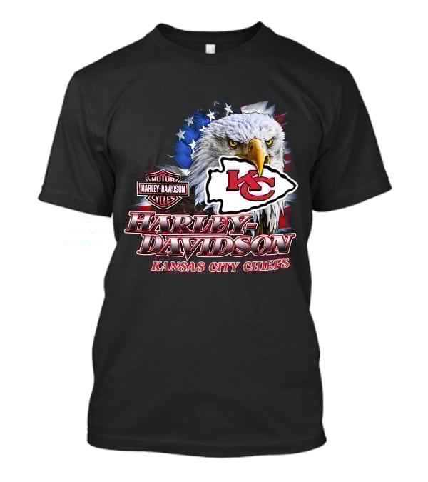 Harley Davidson Kansas City Chiefs Eagle Motorcycle Cycles T-Shirt