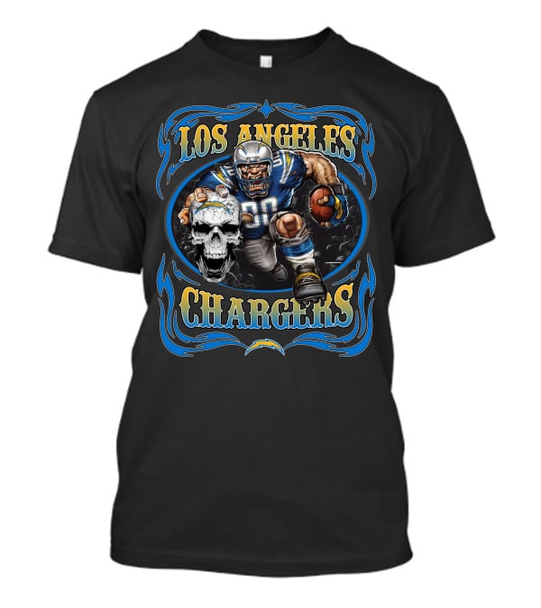 Los Angeles Chargers Football Warrior Skull T-Shirt