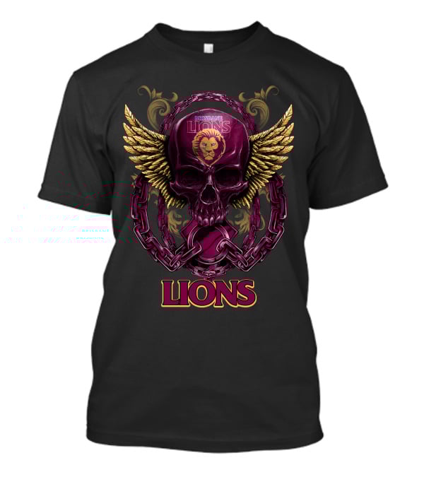Brisbane Lions Skull Wings And Chains T-Shirt