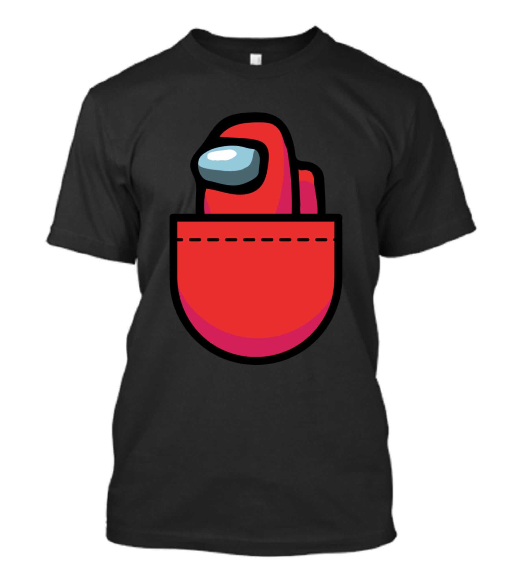 Red Crewmate Pocket Among Us Crewmate T-Shirt