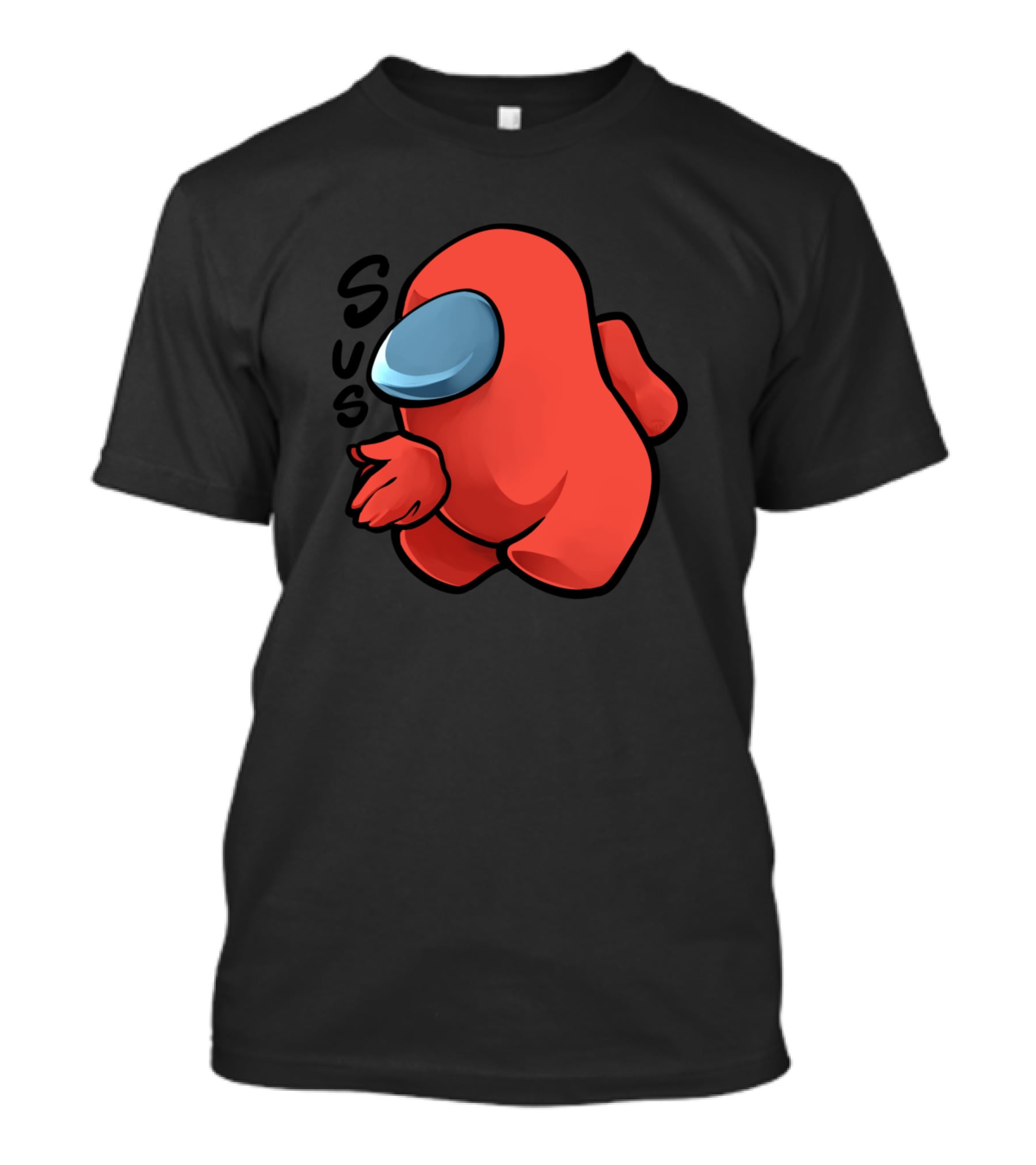 Sus Red Crewmate Character With Hand Gesture T-Shirt
