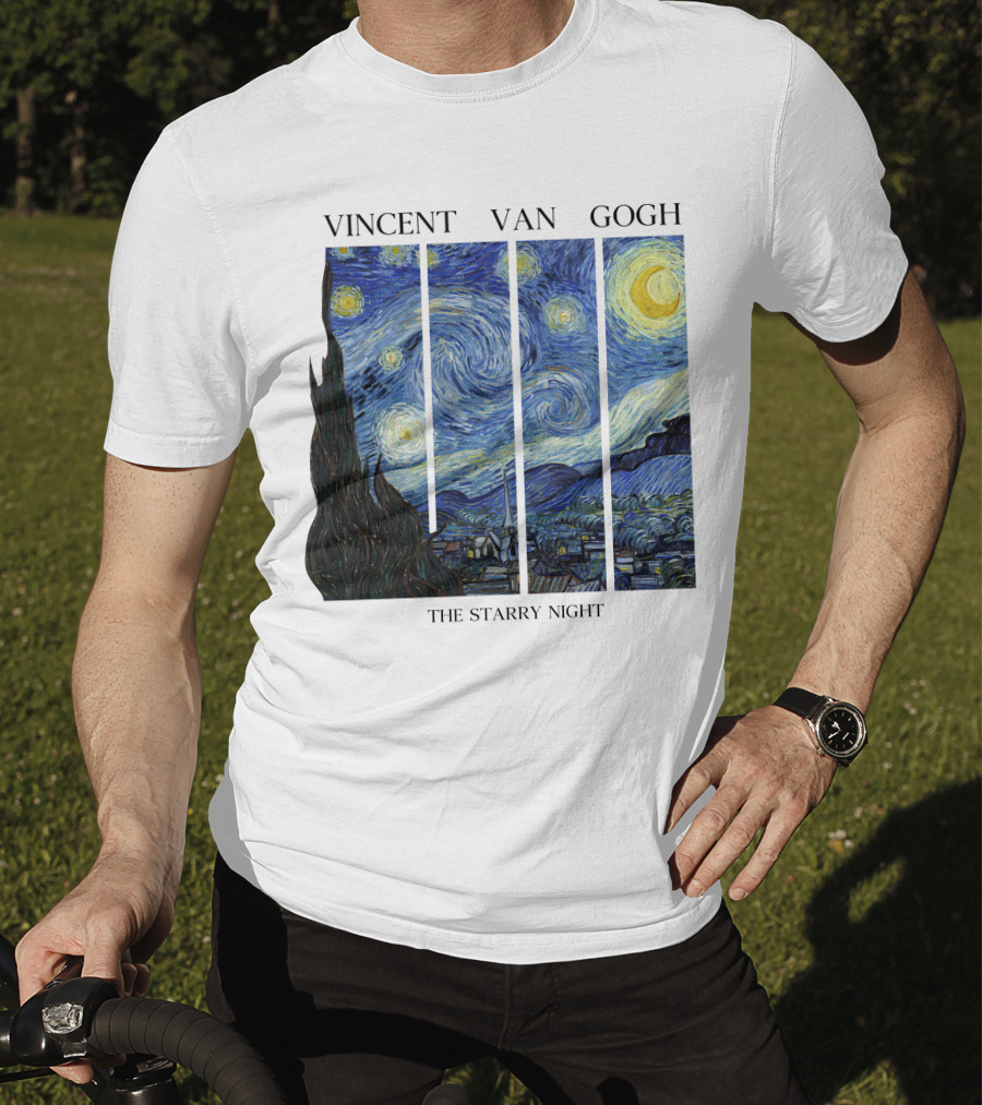 Vincent Van Gogh The Starry Night Quadrant Series T-Shirt