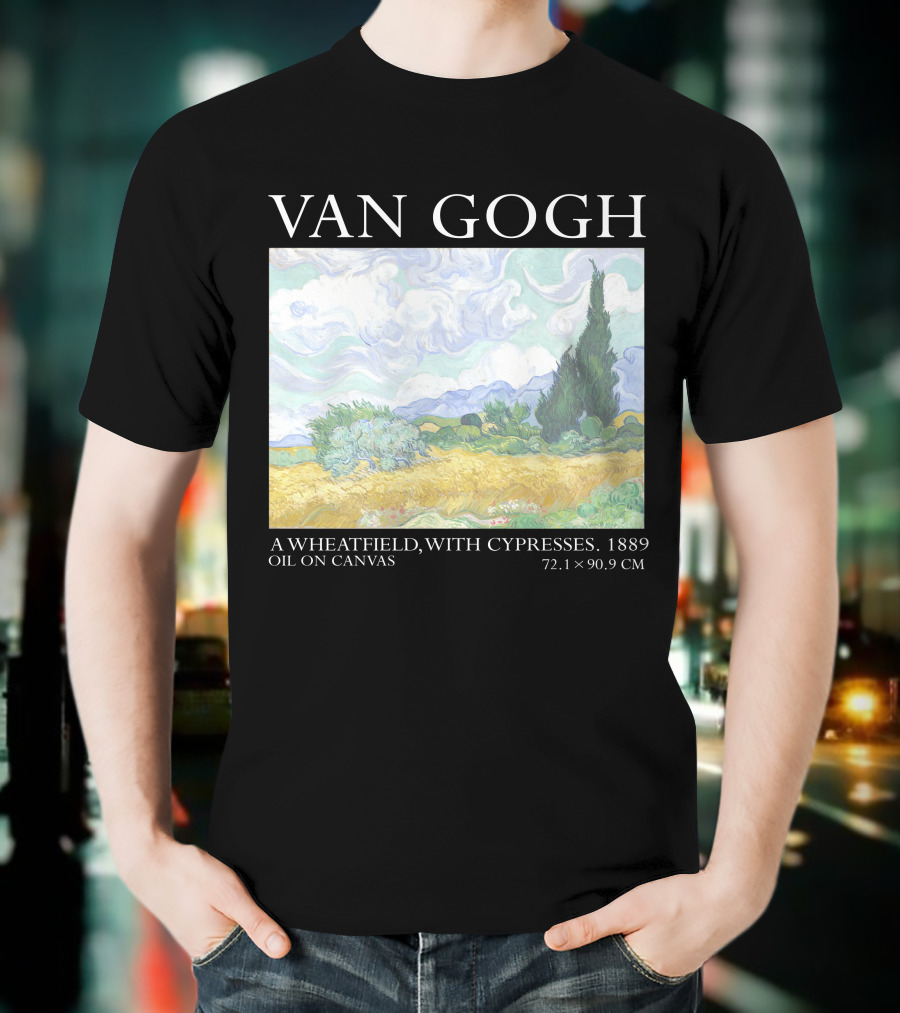 Van Gogh Wheatfield With Cypresses 1889 Oil On Canvas 72.1 X 90.9 Cm T-Shirt