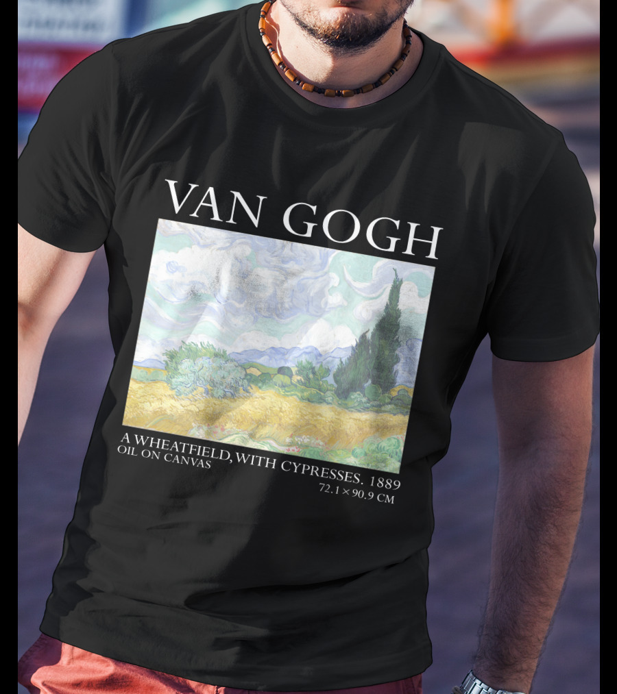 Van Gogh Wheatfield With Cypresses 1889 Oil On Canvas 72.1 X 90.9 Cm T-Shirt