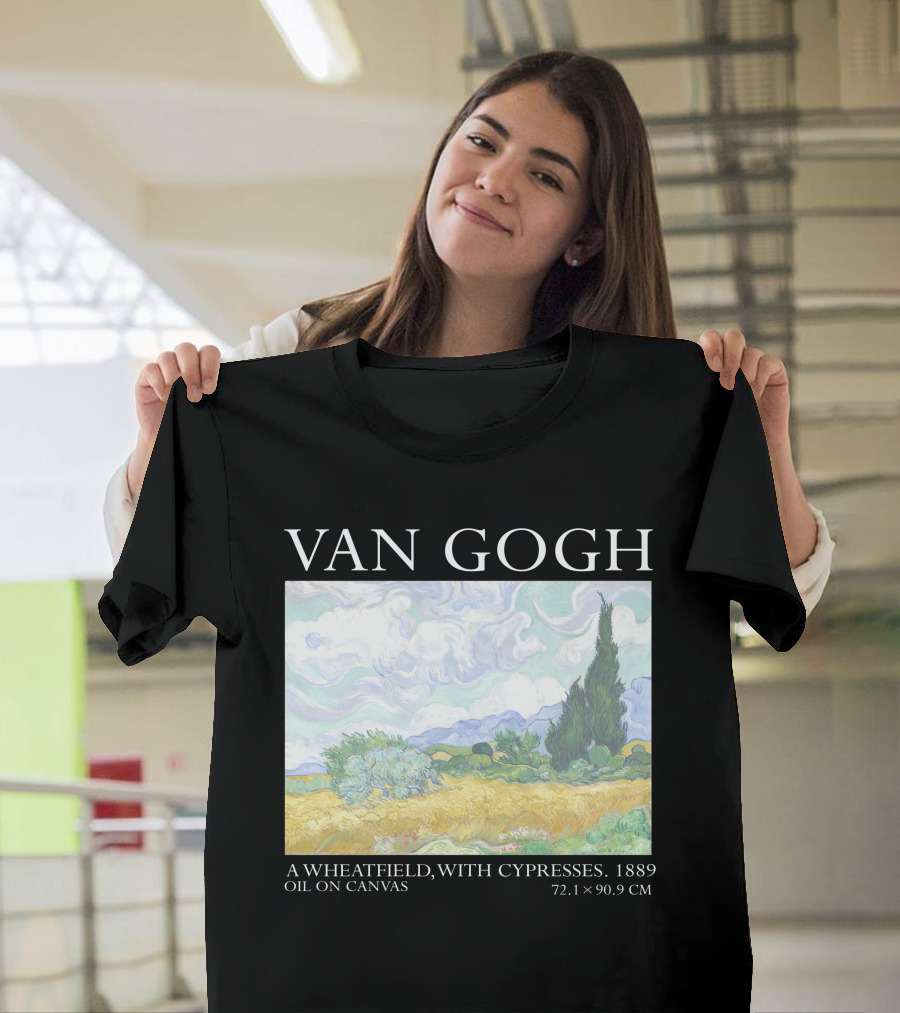 Van Gogh Wheatfield With Cypresses 1889 Oil On Canvas 72.1 X 90.9 Cm T-Shirt