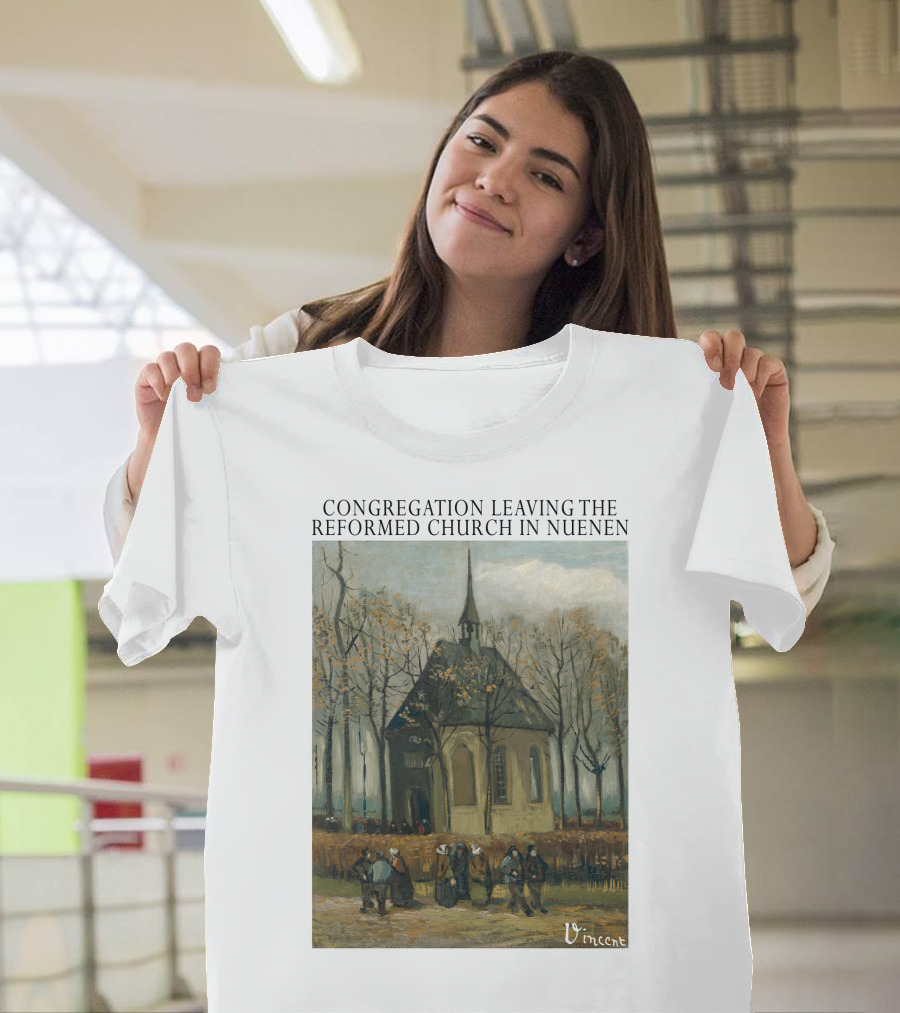 Congregation Leaving The Reformed Church In Nuenen Vincent Van Gogh Painting T-Shirt