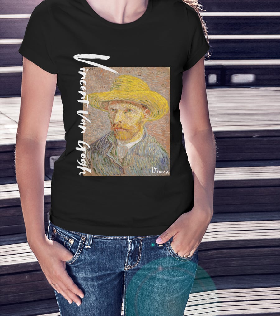 Vincent Van Gogh Self Portrait With Straw Hat Vincent T-Shirt