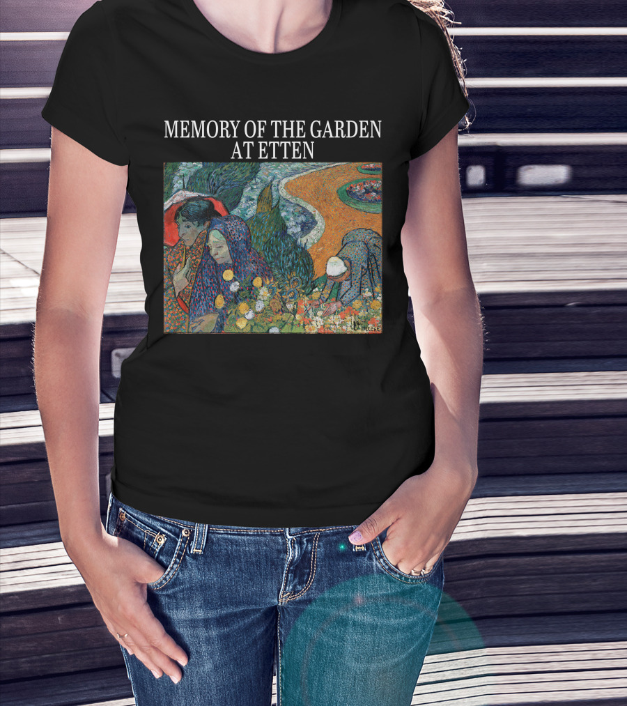 Memory Of The Garden At Etten Vincent Van Gogh Patterned Floral Scene T-Shirt