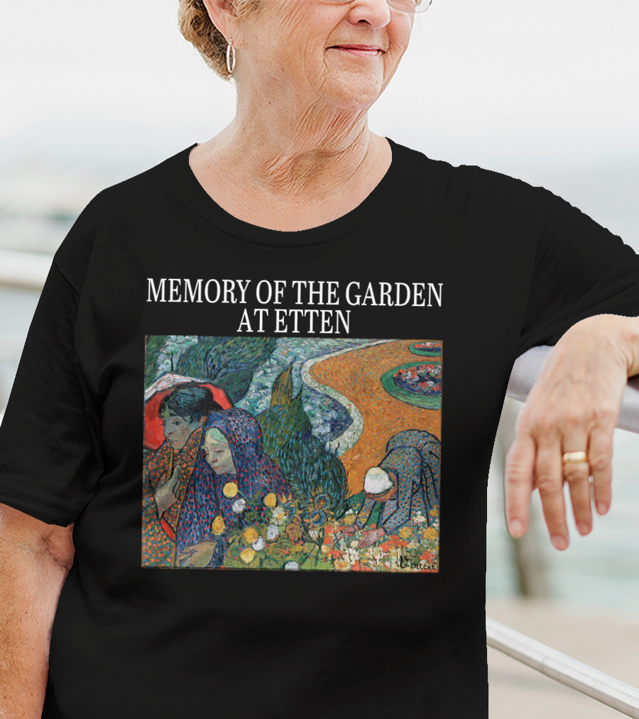 Memory Of The Garden At Etten Vincent Van Gogh Patterned Floral Scene T-Shirt