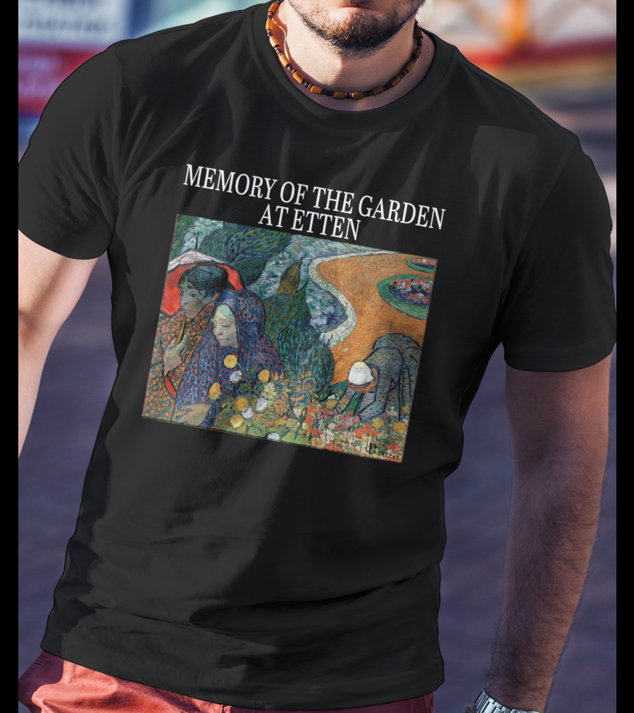 Memory Of The Garden At Etten Vincent Van Gogh Patterned Floral Scene T-Shirt