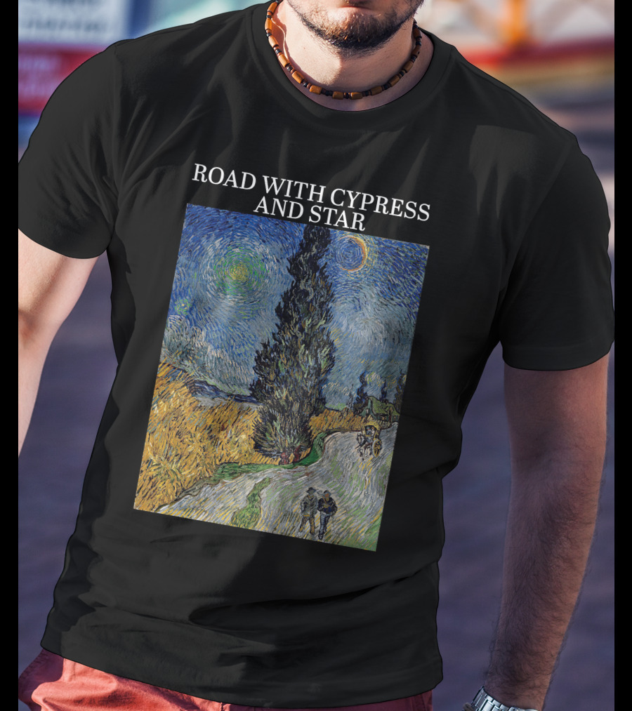 Vincent Van Gogh Road With Cypress And Star T-Shirt