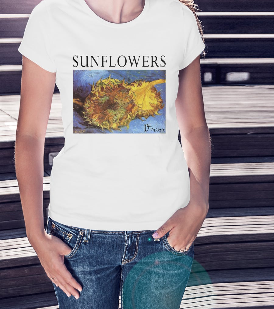 Sunflowers Vincent Van Gogh Painting Vincent Signature T-Shirt