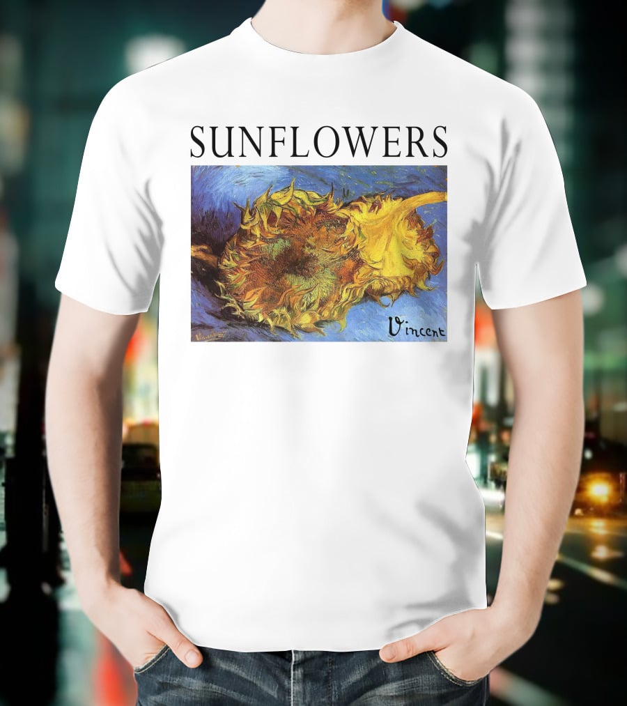 Sunflowers Vincent Van Gogh Painting Vincent Signature T-Shirt