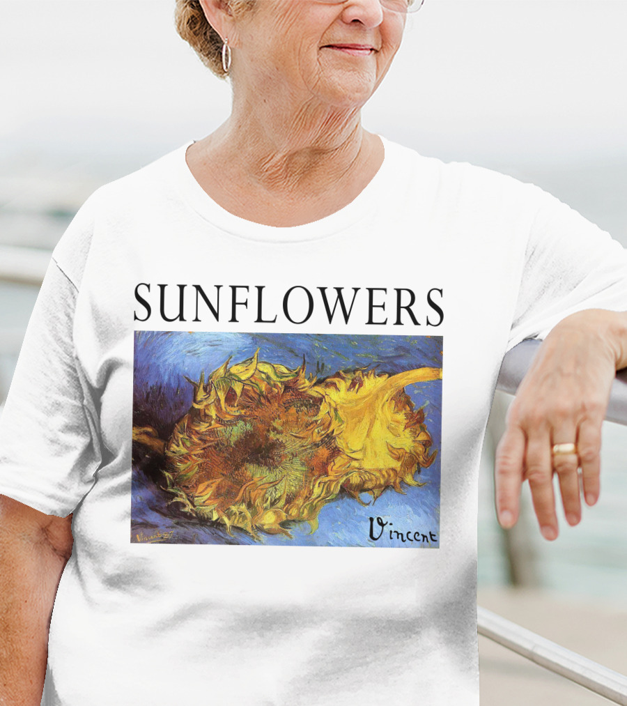 Sunflowers Vincent Van Gogh Painting Vincent Signature T-Shirt