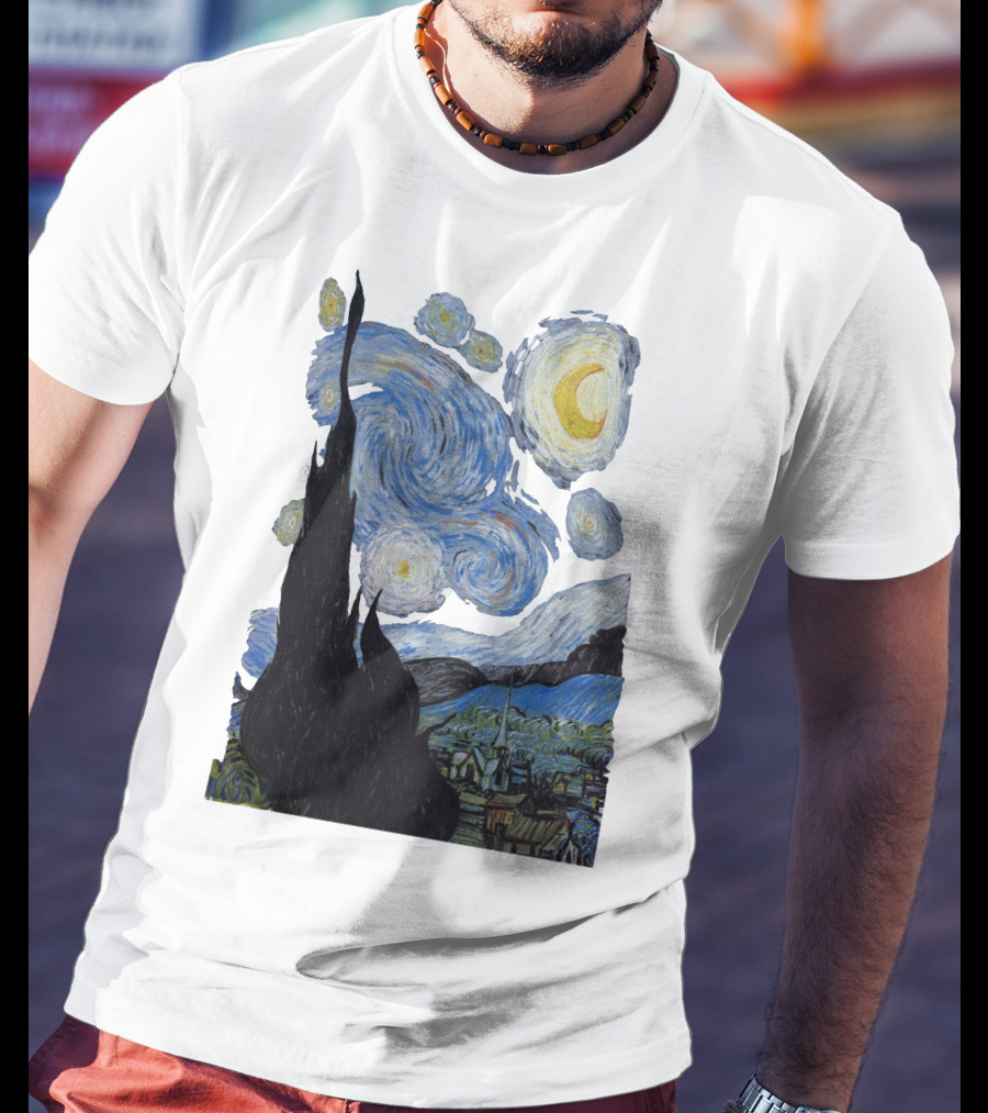 Starry Night Vincent Van Gogh Painting Swirls And Sky T-Shirt