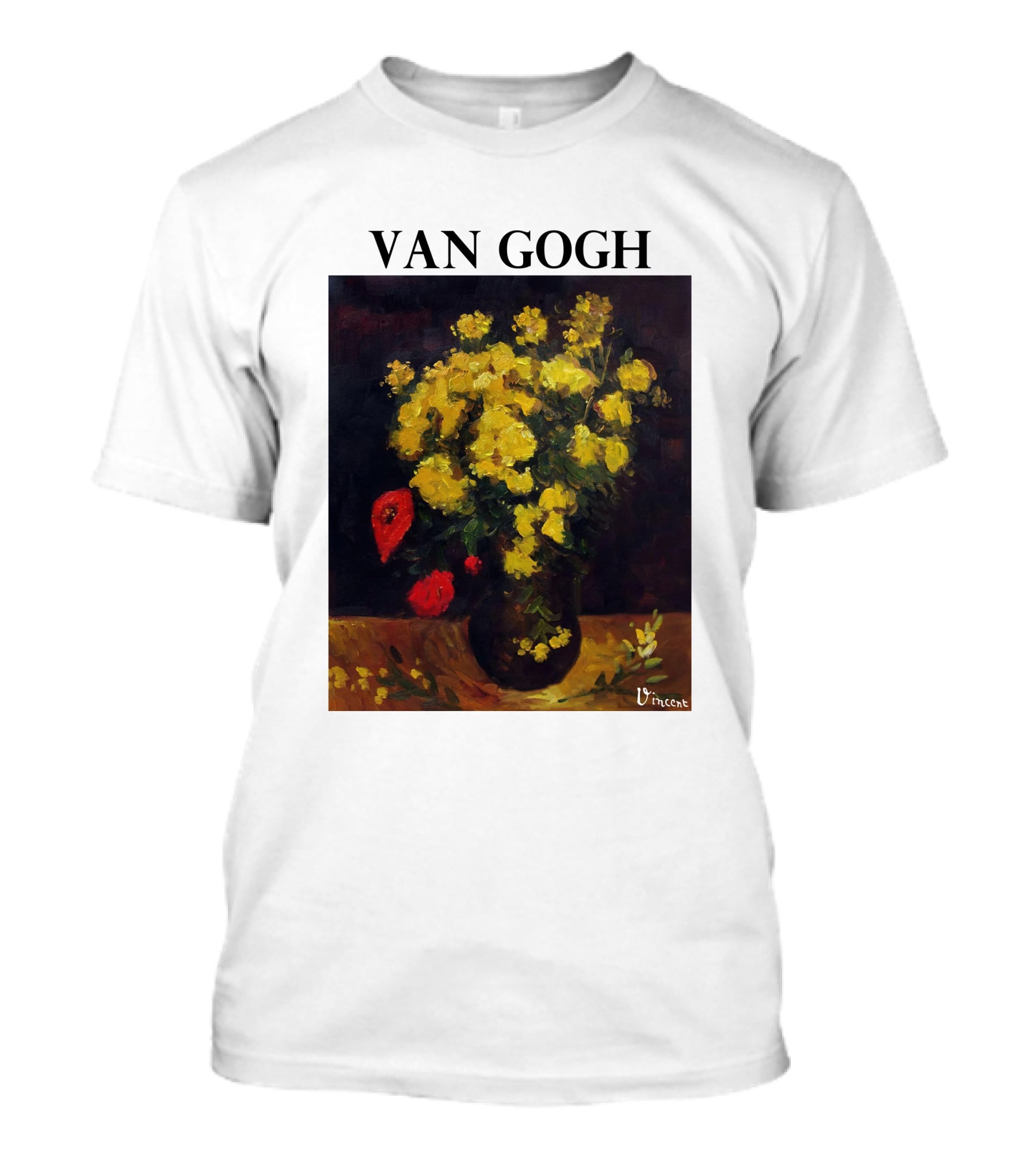 Van Gogh Flowers Red And Yellow Bouquet Vincent T-Shirt