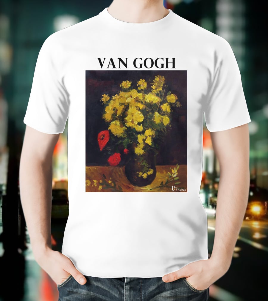 Van Gogh Flowers Red And Yellow Bouquet Vincent T-Shirt