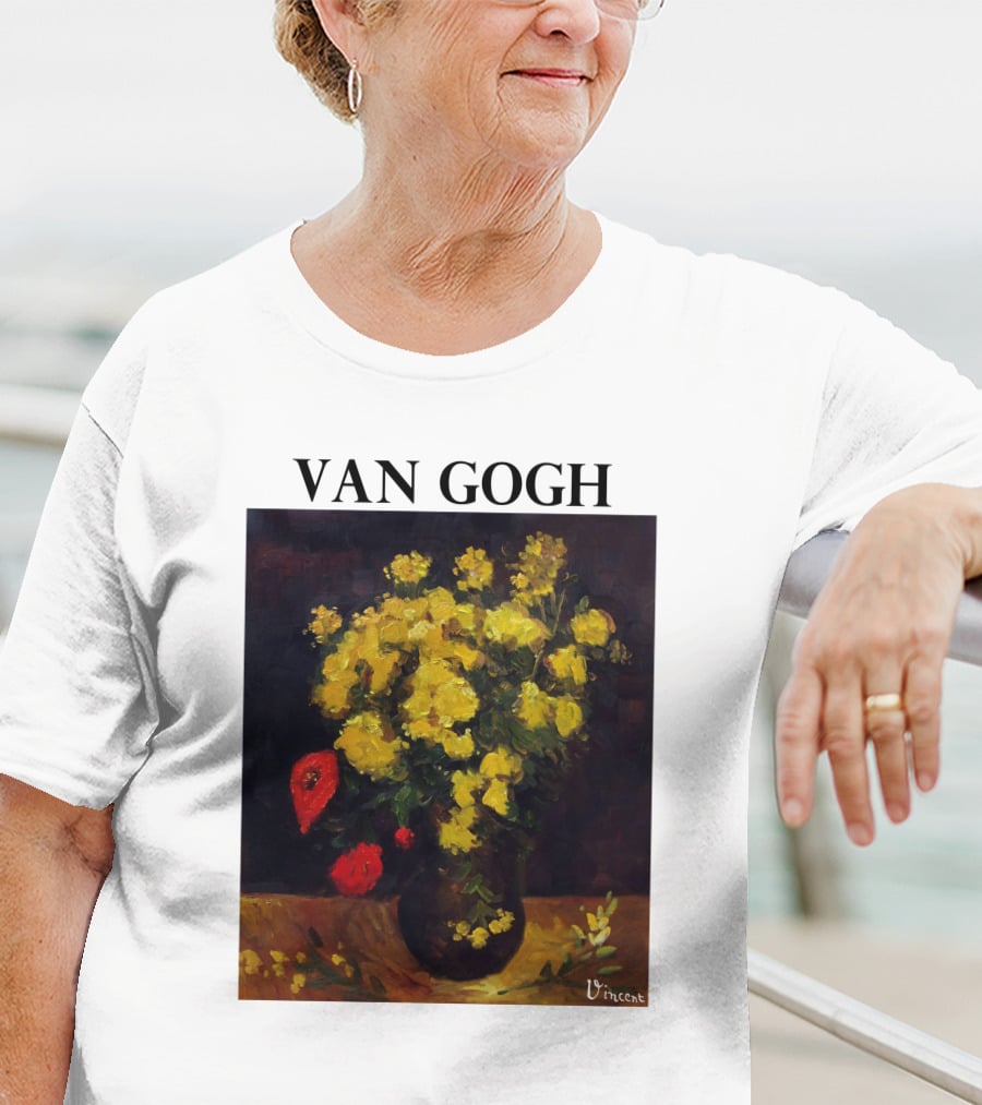 Van Gogh Flowers Red And Yellow Bouquet Vincent T-Shirt