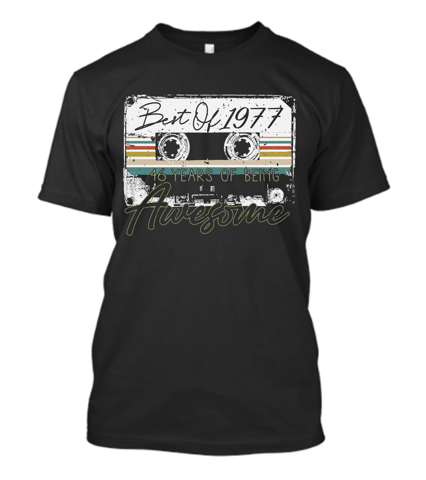 Best Of 1977 46 Years Awesome Music Cassette T-Shirt