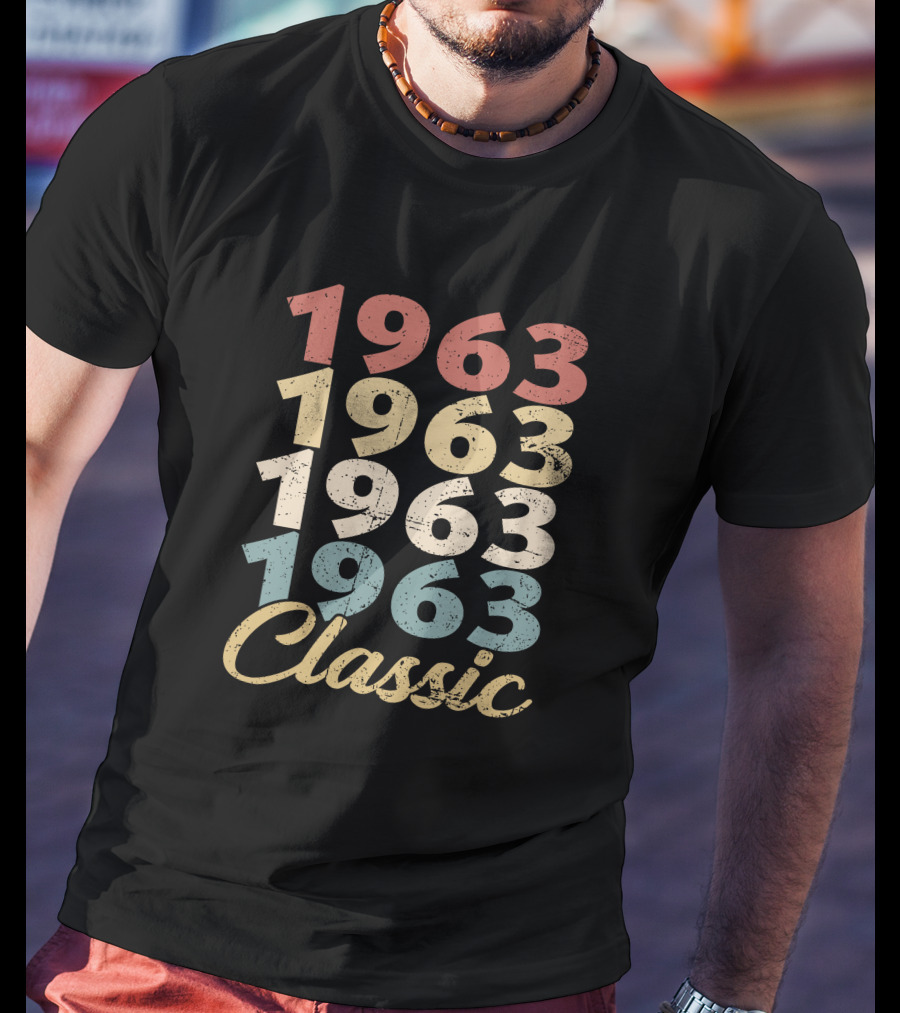 1963 Classic Retro Vintage Style Multicolor T-Shirt