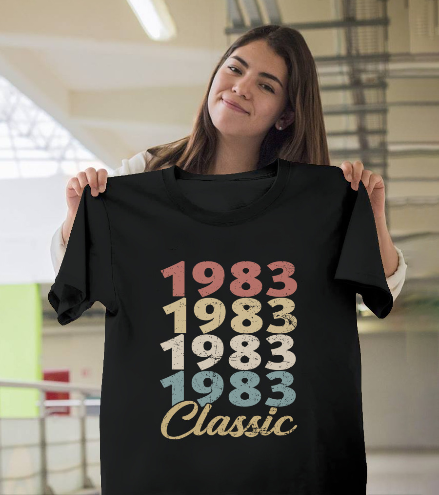 1983 Classic Vintage Style Multi-Color Retro Year T-Shirt