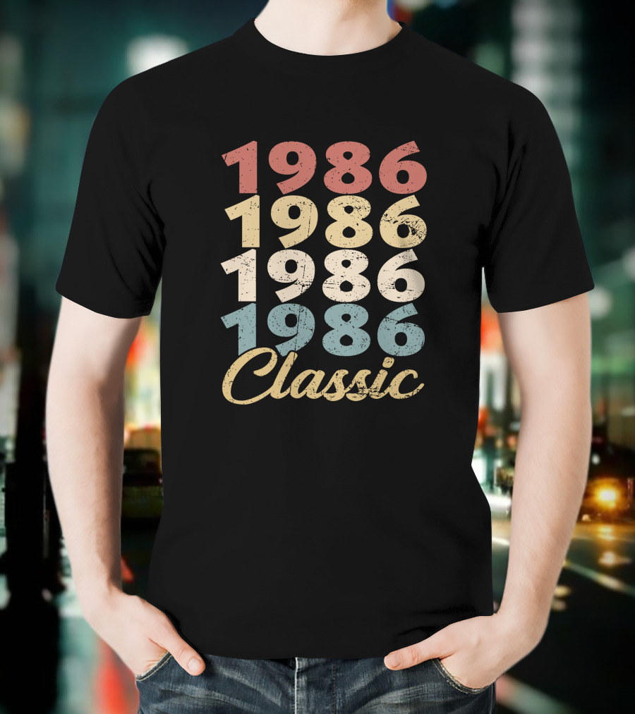 1986 Classic Retro Vintage Numbers T-Shirt
