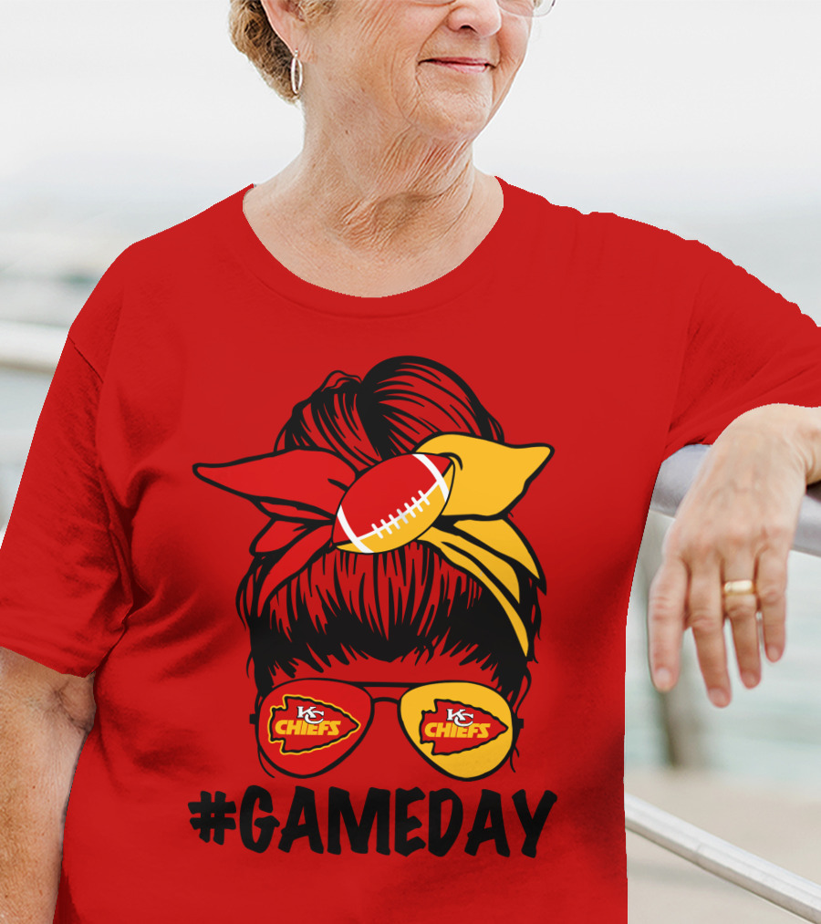 Kansas City Chiefs Game Day Eyewear And Headscarf Style Football Fan Accessory T-Shirt