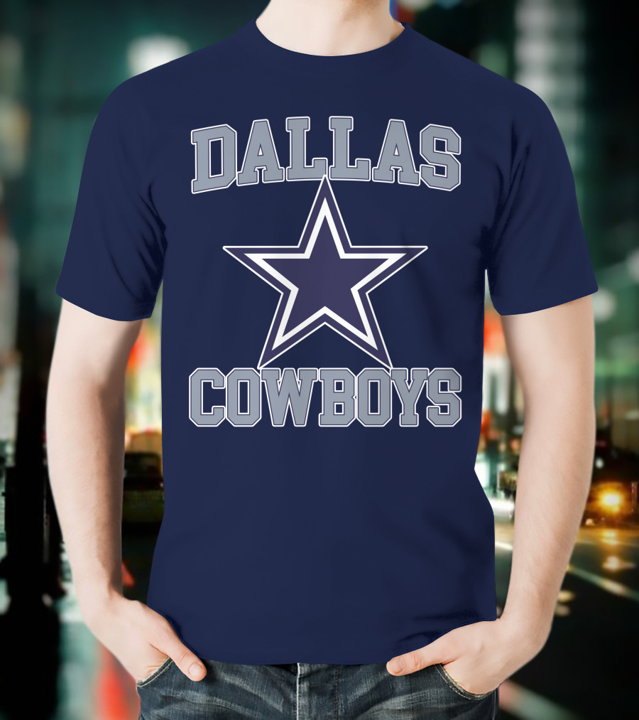 Dallas Cowboys Star Logo Gray Background T-Shirt