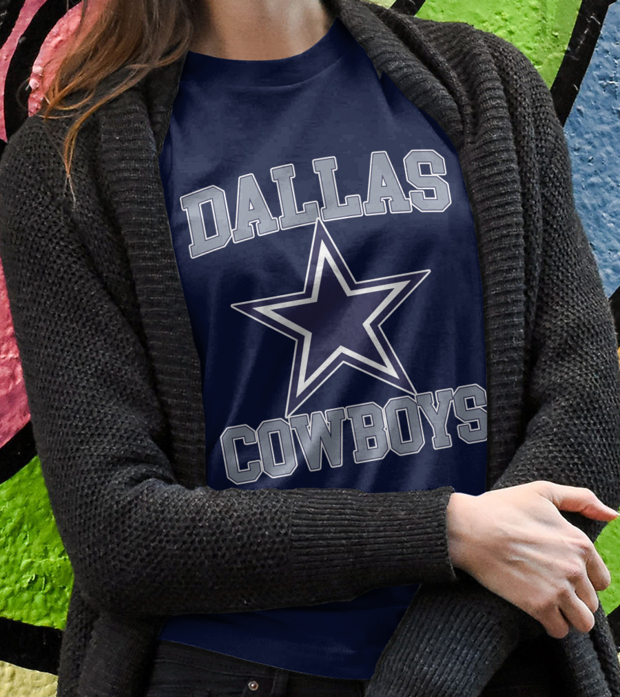 Dallas Cowboys Star Logo Gray Background T-Shirt