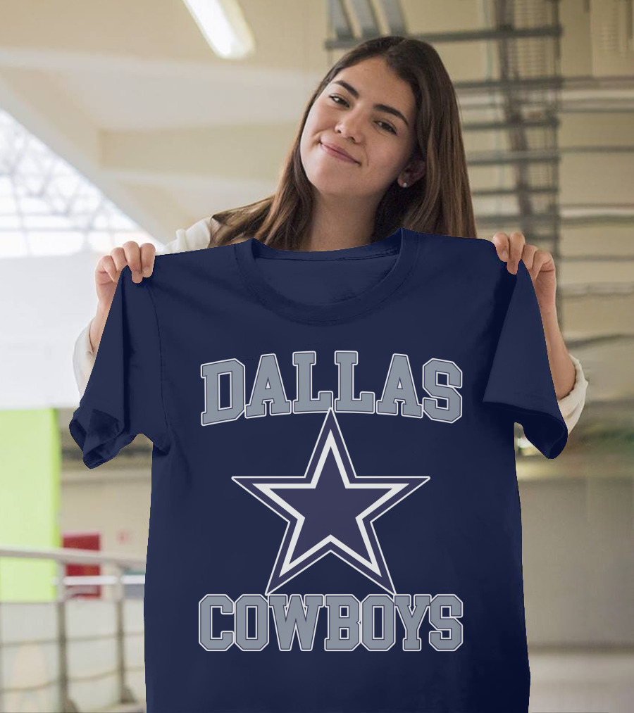 Dallas Cowboys Star Logo Gray Background T-Shirt