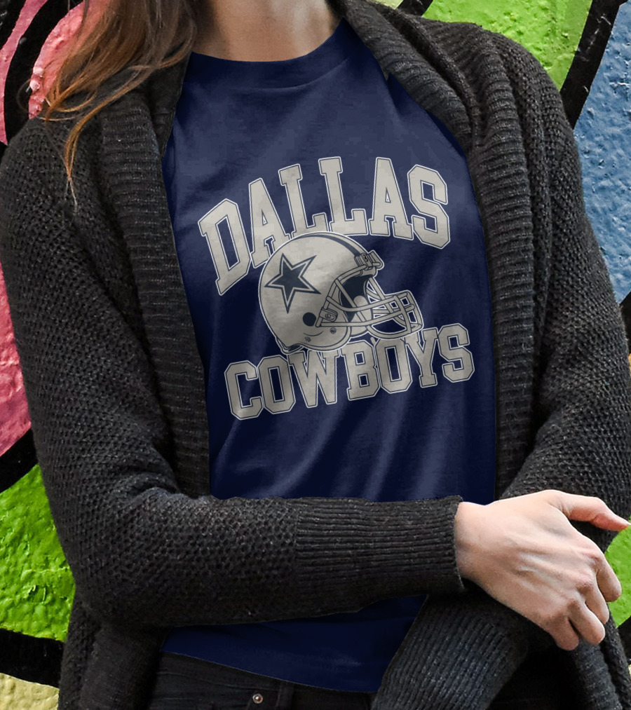 Dallas Cowboys Star Helmet Iconic Team Name T-Shirt