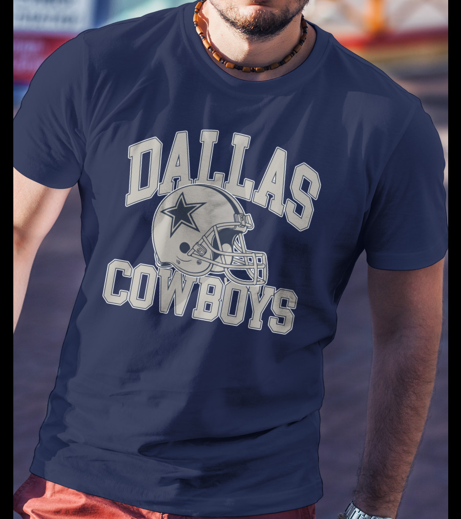 Dallas Cowboys Star Helmet Iconic Team Name T-Shirt