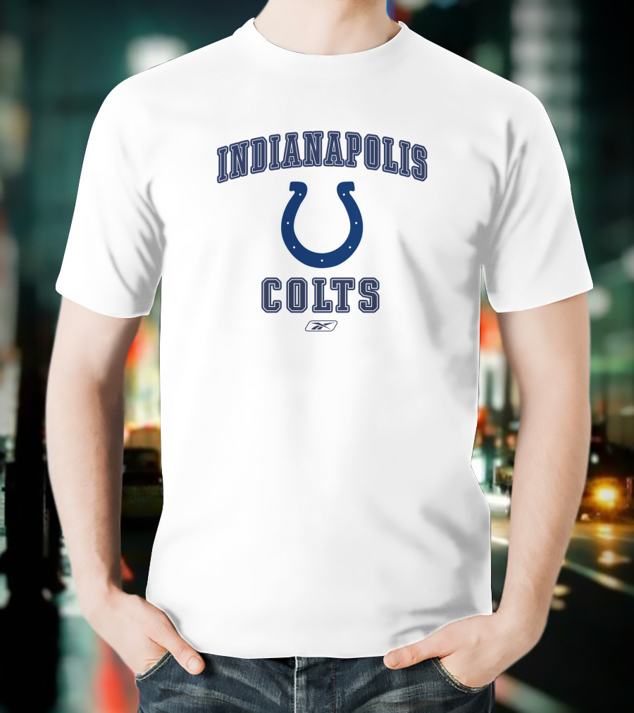 Indianapolis Colts NFL Team Football Horseshoe Reebok T-Shirt