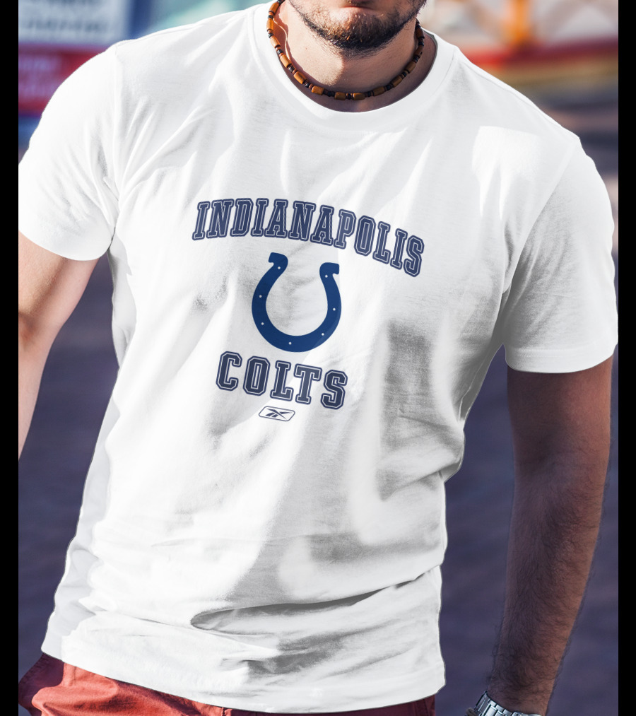 Indianapolis Colts NFL Team Football Horseshoe Reebok T-Shirt