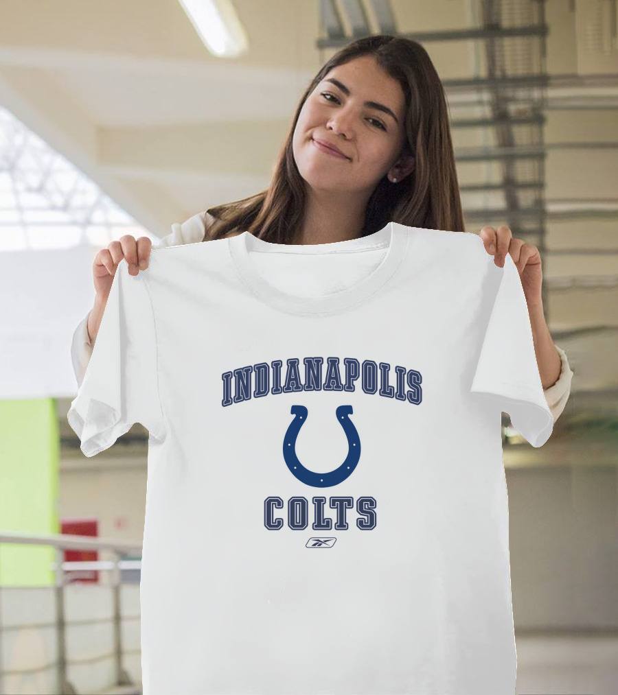 Indianapolis Colts NFL Team Football Horseshoe Reebok T-Shirt